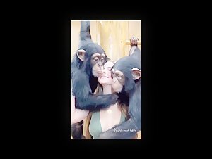 instagram girl kisses monkeys